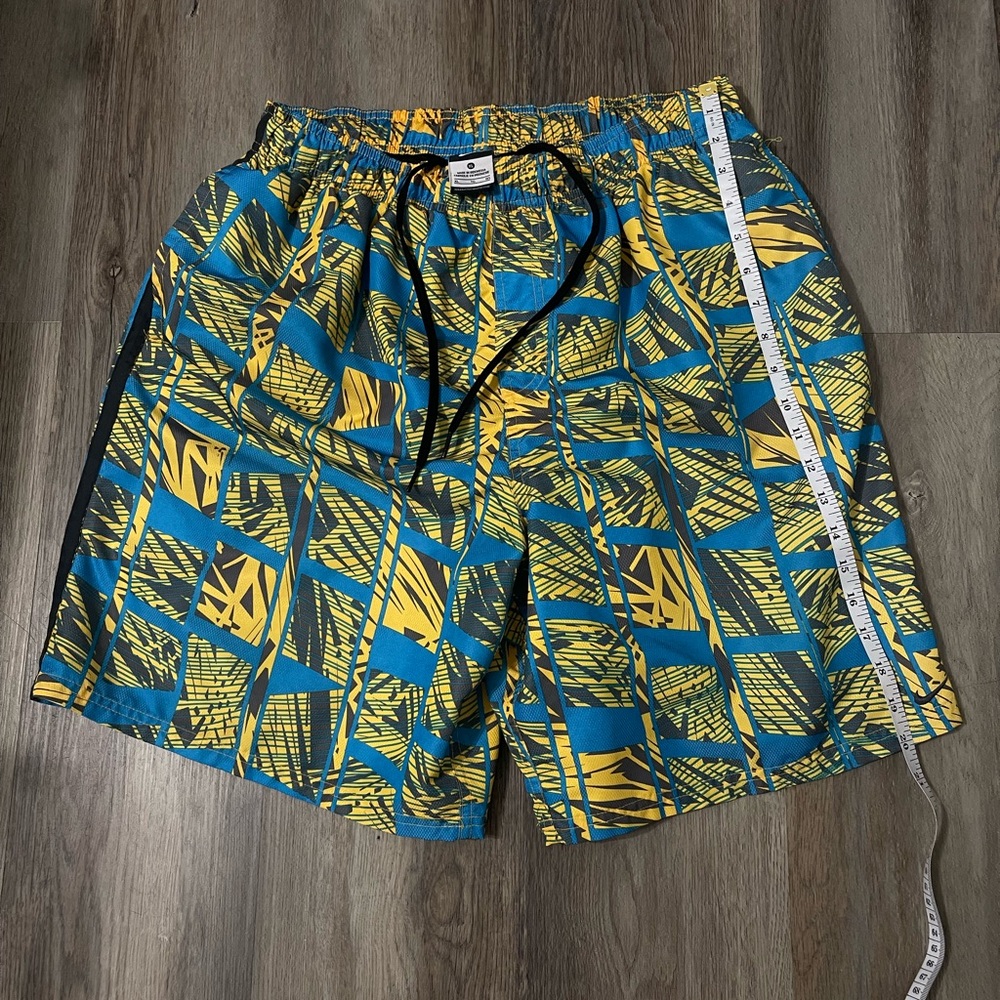 Nike Geometric Blue and Yellow Board Shorts